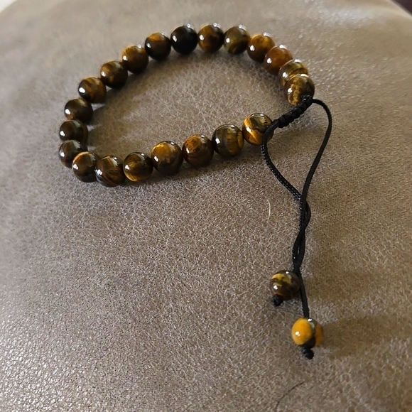 Hand Crafted Jewelry - Tiger eyes adjustable bracelet Handmade D218